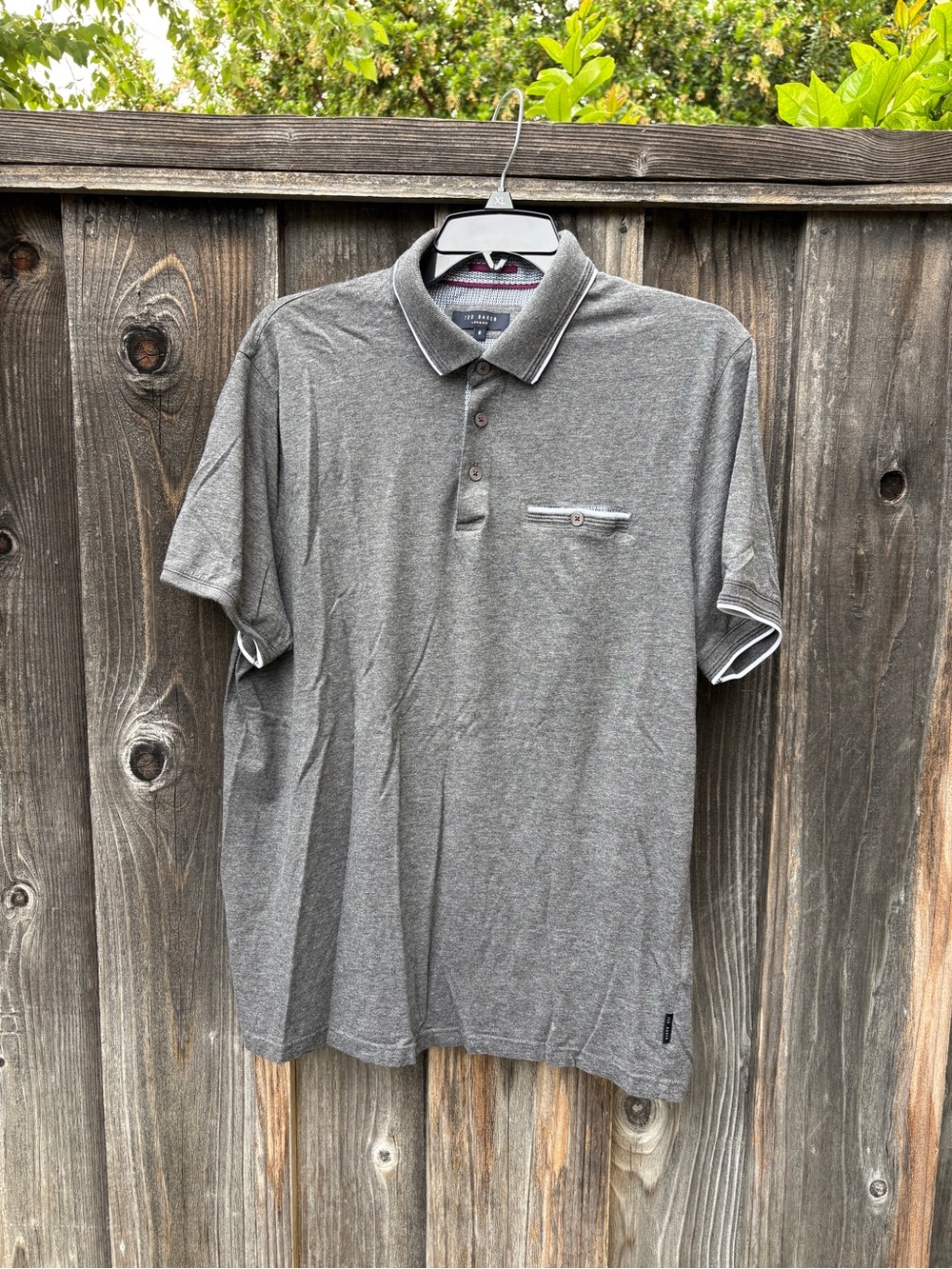 Ted Baker Men's Heather Gray Polo with Contrast Trim
